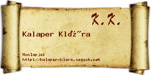 Kalaper Klára névjegykártya