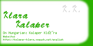 klara kalaper business card